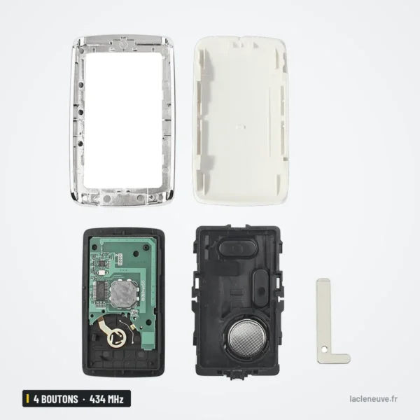 Clé télécommande 434 MHz 4 boutons pour Renault Mégane 4, Talisman, Espace - pièces détachées de la coque
