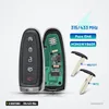 Clé télécommande 5 boutons pour Ford C-Max, Focus, Edge, Escape, 315/433 MHz - vue de face et de profil avec deux lames
