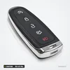 Clé télécommande 5 boutons pour Ford C-Max, Focus, Edge, Escape, 315/433 MHz - coque chromée vue de face, sans lame