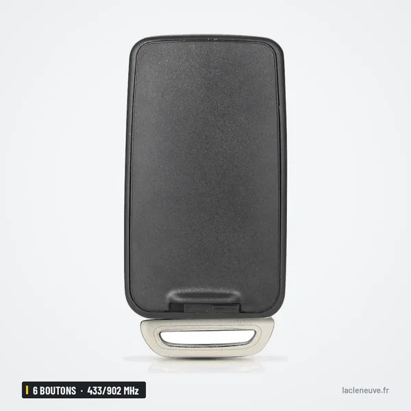Clé télécommande 6 boutons pour Volvo XC60, XC70, S60, V70, 433/902 MHz - dos de la coque, lame rétractée