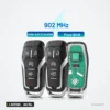 Clé télécommande 902 MHz 4 boutons pour Ford Explorer, Edge, Mustang - trois modèles de télécommande posés côte à côte