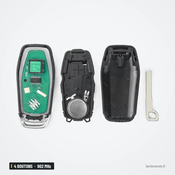 Clé télécommande 902 MHz 4 boutons pour Ford Explorer, Edge, Mustang - coque ouverte avec circuit électronique et pile