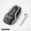 Clé télécommande 902 MHz 4 boutons pour Ford Explorer, Edge, Mustang, puce ID49 - vue de profil avec lame dépliée
