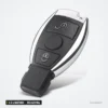 Clé télécommande BGA 2 à 4 boutons pour Mercedes-Benz (2000+), 315/433 MHz - vue de face, bouton rond central