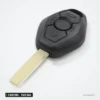 Clé télécommande CAS2 3 boutons pour BMW Série 1, 3, 5, X5, puce ID46 - vue de trois quarts, lame sortie