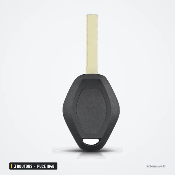 Clé télécommande CAS2 3 boutons pour BMW Série 1, 3, 5, X5, puce ID46 - dos de la coque, lame rentrée