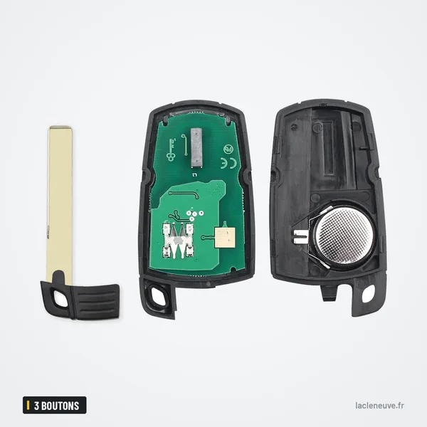 Clé télécommande intelligente 3 boutons pour BMW X5, X6, Z4, Série 1 - lame et pile détachées, pièces séparées