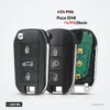 Clé télécommande pliante 3 boutons pour Peugeot 308, Citroën C4, C5, HU83/VA2 - coque ouverte avec circuit, boutons et lame