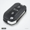 Clé télécommande pliante 3 boutons pour Peugeot 308, Citroën C4, C5, HU83/VA2 - clé pliée, vue de profil