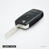 Clé télécommande pliante 3 boutons pour VW Passat, Polo, Skoda, puce ID48 - clé pliante, lame déployée, vue de profil
