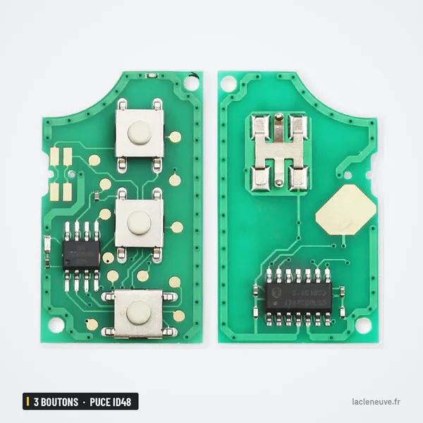 Clé télécommande pliante 3 boutons pour VW Passat, Polo, Skoda, puce ID48 - deux circuits imprimés côte à côte