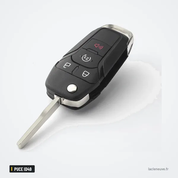 Clé télécommande à puce ID49 pour Ford F150, Ranger, Mondeo, S-Max - clé pliante avec lame dépliée