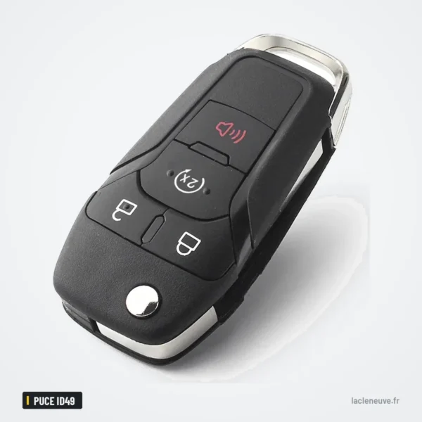 Clé télécommande à puce ID49 pour Ford F150, Ranger, Mondeo, S-Max - clé sans lame, boutons visibles
