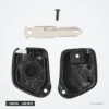 Coque de clé 1 bouton pour Peugeot 106, 205, 206, 306, lame NE73 - lame dentée, vis et deux demi-coques séparées