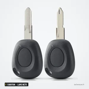 Coque de clé 1 bouton pour Renault Megane, Scenic, Laguna - deux coques assemblées, lame déployée côte à côte
