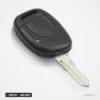 Coque de clé 1 bouton pour Renault Twingo, Clio, Kangoo, lame NE73 ou VAC102 - vue de face, angle légèrement différent