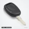 Coque de clé 1 bouton pour Renault Twingo, Clio, Kangoo, lame NE73/VAC102 - vue de face, anneau porte-clé visible