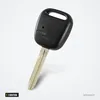 Coque de clé 1 bouton pour Toyota Corolla, Celica, Previa, Carina - tête de clé plate avec texte gravé, vue de face