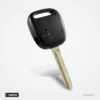 Coque de clé 1 bouton pour Toyota Corolla, Celica, Previa, Carina - tête de clé plate, texte gravé, vue inclinée