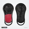Coque de clé 2+1 ou 3 boutons pour Chrysler PT Cruiser, Dodge Ram, Jeep - coque ouverte, bouton rouge visible à l'intérieur
