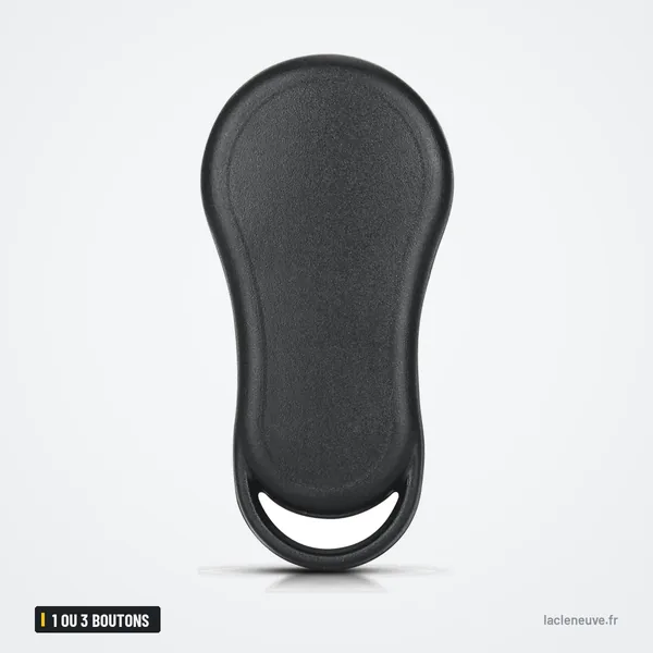 Coque de clé 2+1 ou 3 boutons pour Chrysler PT Cruiser, Dodge Ram, Jeep - dos de la coque, forme arrondie