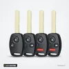 Coque de clé 2/3/4 boutons pour Honda Accord, Civic, CR-V, Pilot - quatre clés alignées, lame droite
