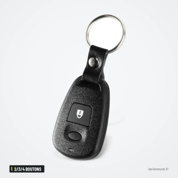 Coque de clé 2/3/4 boutons pour Hyundai Elantra, Sonata, Kia Carens - vue de face avec anneau porte-clés