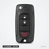 Coque de clé 2/3/4 boutons pour Jeep Wrangler, Renegade, Compass, lame SIP22 - coque à trois boutons, vue de face
