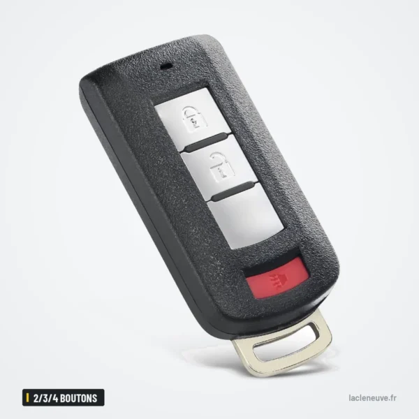 Coque de clé 2/3/4 boutons pour Mitsubishi Outlander, ASX, Pajero, Lancer - vue de dos, boutons visibles