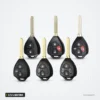 Coque de clé 2/3/4 boutons pour Toyota Camry, Corolla, Avalon, TOY43 - sept clés alignées, variantes de boutons