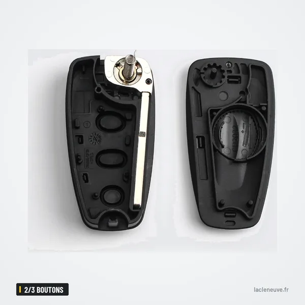 Coque de clé 2/3 boutons pour Ford Focus, Mondeo, C-Max, S-Max, HU101/FO21 - intérieur ouvert, mécanisme à ressort