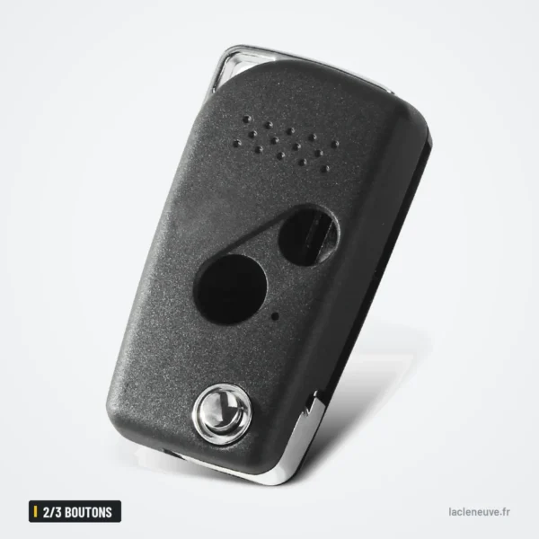 Coque de clé 2/3 boutons pour Honda Accord, Civic, CR-V, Pilot - vue de face, lame repliée