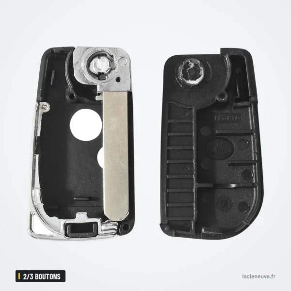 Coque de clé 2/3 boutons pour Honda Accord, Civic, CR-V, Pilot - coque ouverte, les deux faces intérieures