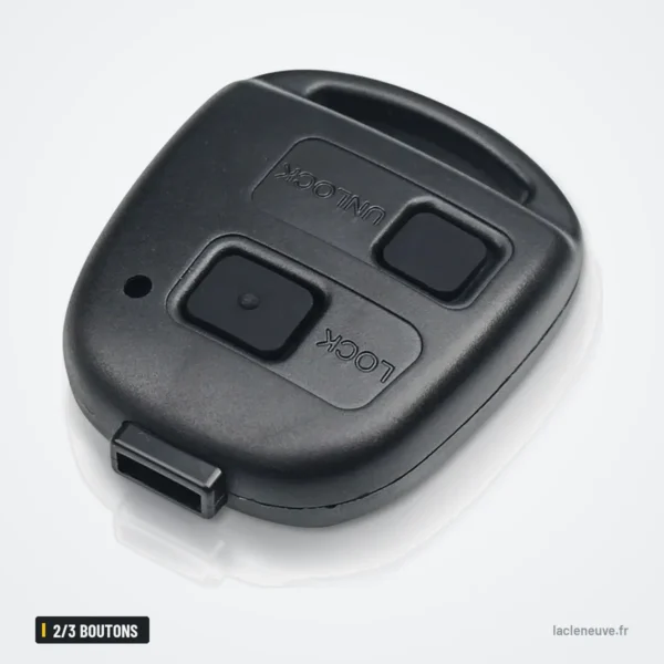 Coque de clé 2/3 boutons pour Lexus RX300, ES300, Toyota RAV4, Land Cruiser - boîtier vu de face, boutons au centre