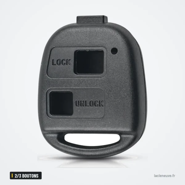 Coque de clé 2/3 boutons pour Lexus RX300, ES300, Toyota RAV4, Land Cruiser - boîtier incliné montrant lame et boutons