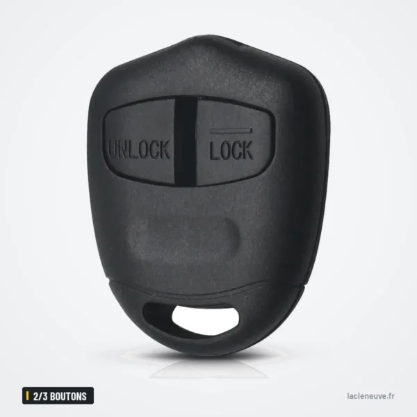 Coque de clé 2/3 boutons pour Mitsubishi Lancer, Outlander, Grandis - vue de face, boutons de verrouillage