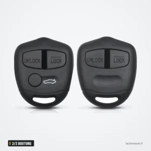 Coque de clé 2/3 boutons pour Mitsubishi Lancer, Outlander, Pajero, ASX - deux coques identiques vue de face
