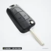 Coque de clé 2/3 boutons pour Opel Astra H, Corsa D, Zafira, lame HU43/HU100 - vue de face, lame déployée, boutons alignés