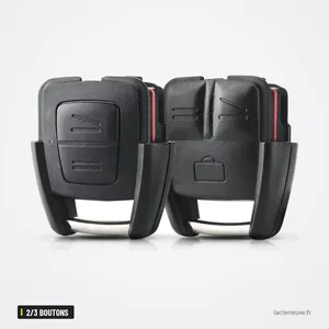 Coque de clé 2/3 boutons pour Opel Astra, Vectra, Zafira, Insignia - deux coques côte à côte, vue de face