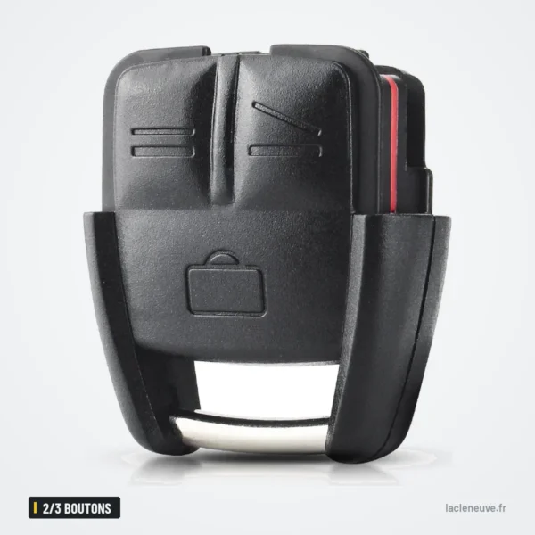 Coque de clé 2/3 boutons pour Opel Astra, Vectra, Zafira, Insignia - coque inclinée, liseré rouge sur le côté