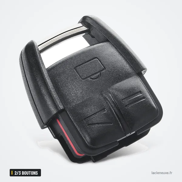 Coque de clé 2/3 boutons pour Opel Astra, Zafira, Insignia, Mokka - vue de dessous, fente pour la lame