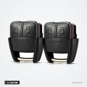 Coque de clé 2/3 boutons pour Opel Astra, Zafira, Vectra, Chevrolet Cruze - deux coques identiques, liseré rouge visible