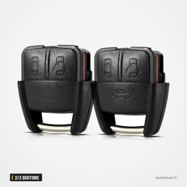 Coque de clé 2/3 boutons pour Opel Astra, Zafira, Vectra, Chevrolet Cruze - deux coques identiques, liseré rouge visible