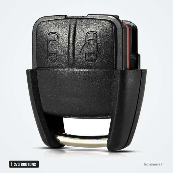 Coque de clé 2/3 boutons pour Opel Astra, Zafira, Vectra, Chevrolet Cruze - coque seule, vue de face, liseré rouge