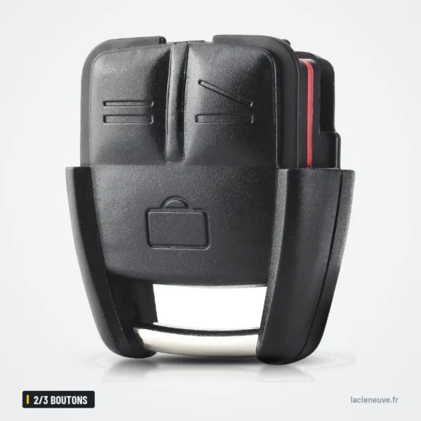 Coque de clé 2/3 boutons pour Opel Vectra, Zafira, Astra, Insignia - vue de face avec bouton de coffre