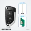 Coque de clé 2/3 boutons pour Peugeot 107, 207, 307, 308, lame VA2 ou HU83 - coque pliée avec deux encarts de lames