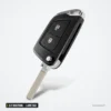Coque de clé 2/3 boutons pour Peugeot 107, 207, 307, 308, lame VA2 ou HU83 - coque pliée, vue de face, boutons différents