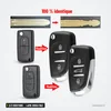 Coque de clé 2/3 boutons pour Peugeot 207, 307, Citroën C3, C5, lame HU83/VA2 - transformation d'une ancienne clé en neuve
