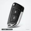 Coque de clé 2/3 boutons pour Peugeot 307, Citroën C4, C5, lame HU83/VA2 - vue de face, coque fermée, deux boutons