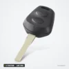 Coque de clé 2/3 boutons pour Porsche Boxster, 911, 996, lame HU66 - vue de trois quarts, boutons et lame visibles